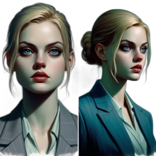face, jacket, concept art, photorealistic transparent PNG cut-out