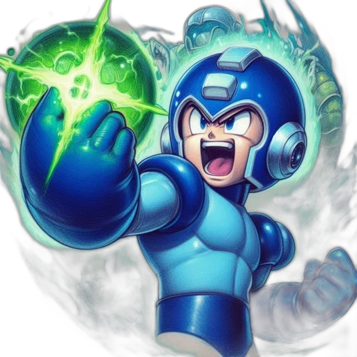 robot, staff, concept art, comic book art transparent PNG cut-out