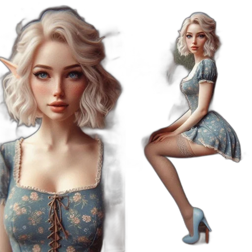 dress, fantasy art, concept art, photorealistic transparent PNG cut-out