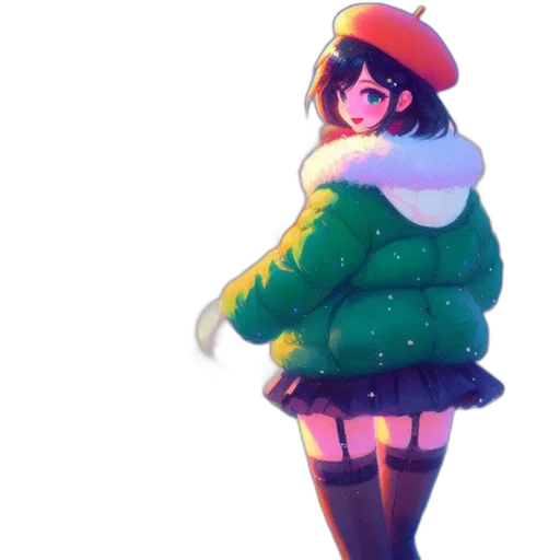 jacket, dress, hat, creature transparent PNG cut-out