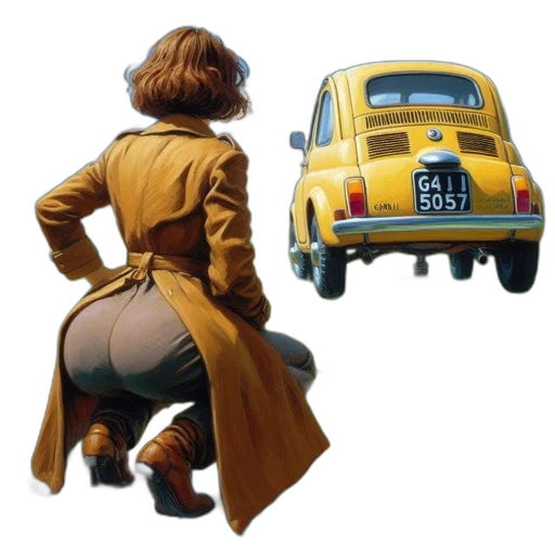 car, jacket, concept art, photorealistic transparent PNG cut-out