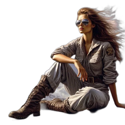 jacket, hair, photorealistic, concept art transparent PNG cut-out
