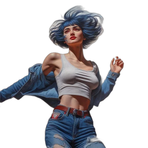 jacket, hair, concept art, comic book art transparent PNG cut-out
