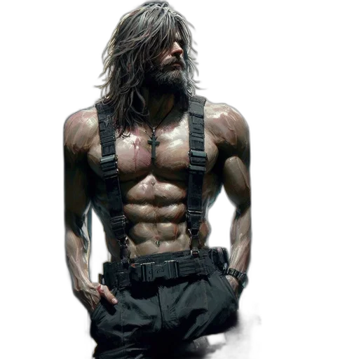 concept art, photorealistic, comic book art, cyberpunk transparent PNG cut-out