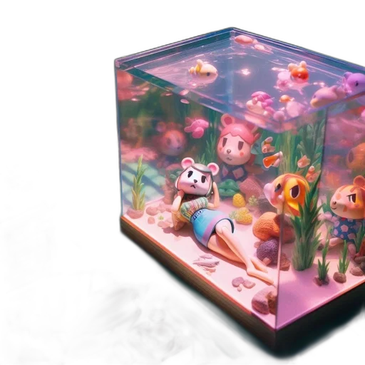 3d render, concept art, vaporwave, photorealistic transparent PNG cut-out