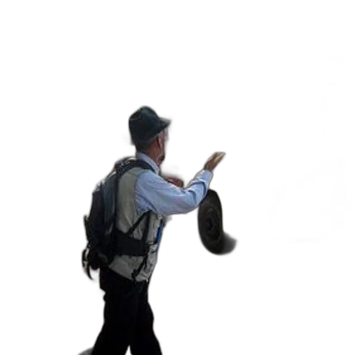 staff, jacket, hat, weapon transparent PNG cut-out