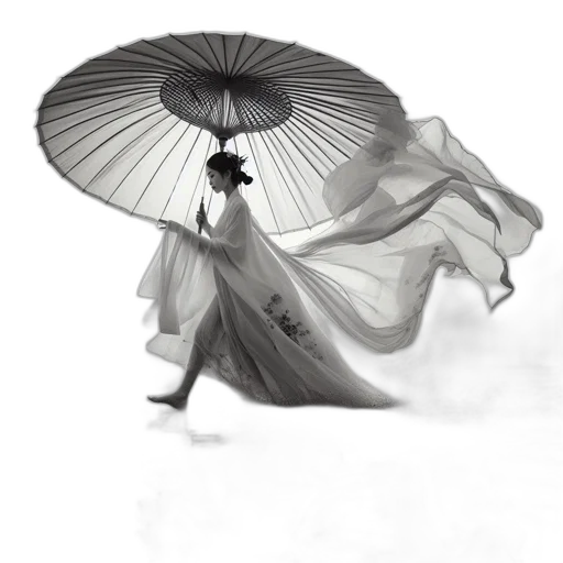 umbrella, dress, staff, hat transparent PNG cut-out