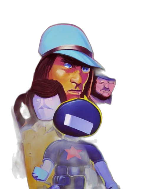robot, face, vaporwave, concept art transparent PNG cut-out