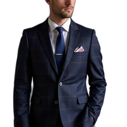 jacket, staff, photorealistic, blue transparent PNG cut-out