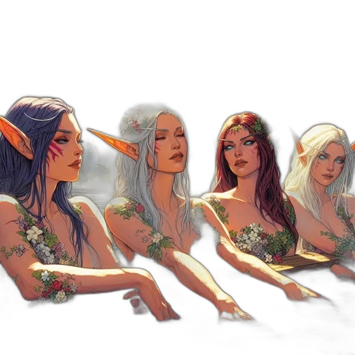 fantasy art, concept art, comic book art, watercolor transparent PNG cut-out