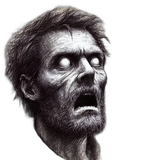 face, creature, animal, pencil sketch transparent PNG cut-out