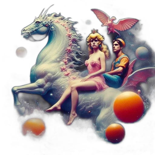 dragon, fantasy art, concept art, vaporwave transparent PNG cut-out