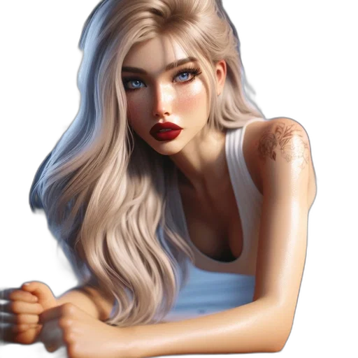face, hair, jewelry, photorealistic transparent PNG cut-out
