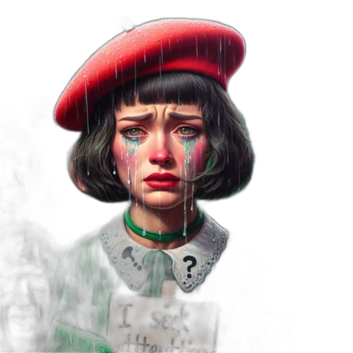 face, hat, jacket, umbrella transparent PNG cut-out