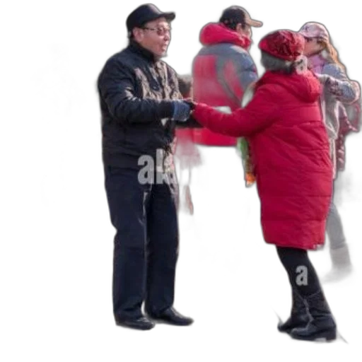 jacket, umbrella, staff, hat transparent PNG cut-out