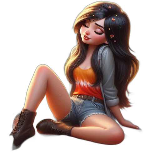 dress, jacket, hair, fantasy art transparent PNG cut-out