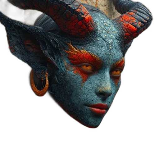 mask, dragon, face, creature transparent PNG cut-out