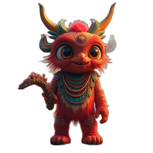 dragon, creature, animal, staff transparent PNG cut-out