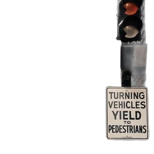 sign, says, turning, vehicles transparent PNG cut-out