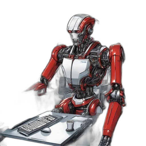 robot, concept art, 3d render, comic book art transparent PNG cut-out