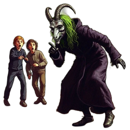 creature, mask, staff, dragon transparent PNG cut-out