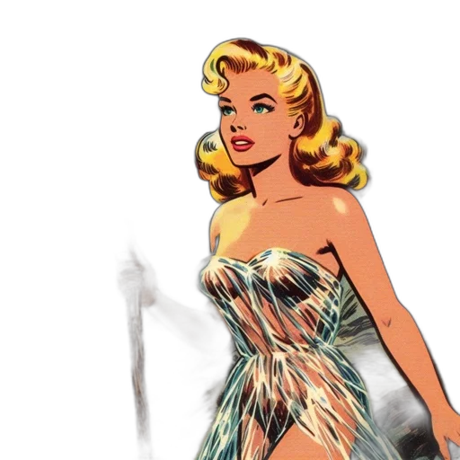 dress, comic book art, concept art, cartoon transparent PNG cut-out