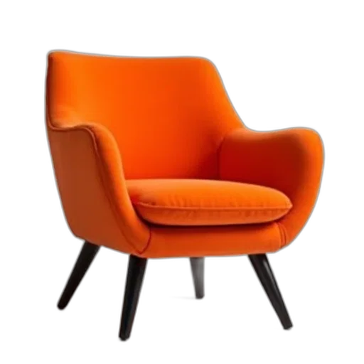 furniture, 3d render, colorful, orange transparent PNG cut-out