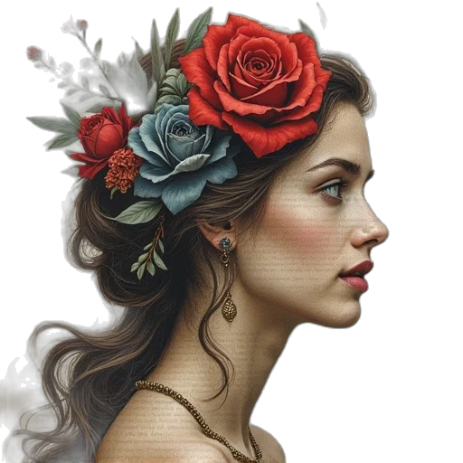 crown, face, jewelry, flower transparent PNG cut-out