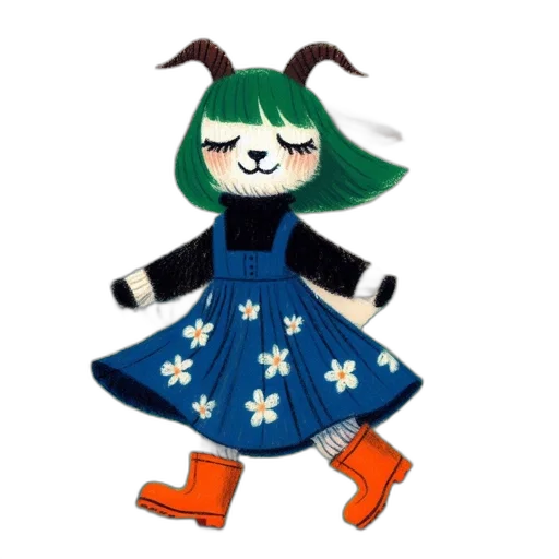 dress, creature, staff, robot transparent PNG cut-out