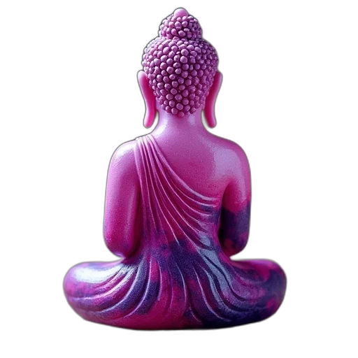 3d render, photorealistic, buddha, pink transparent PNG cut-out