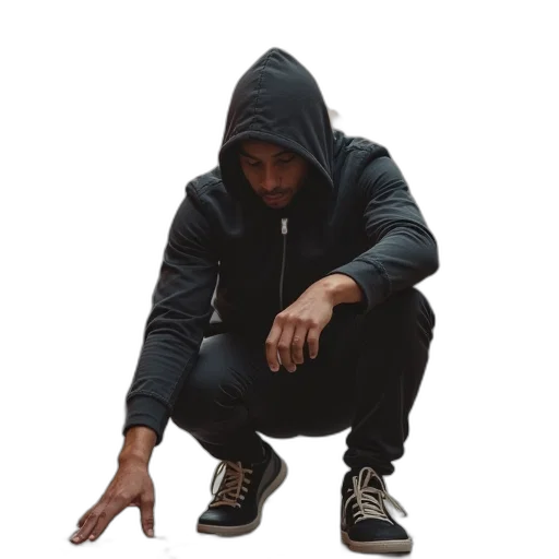 jacket, face, staff, shoes transparent PNG cut-out