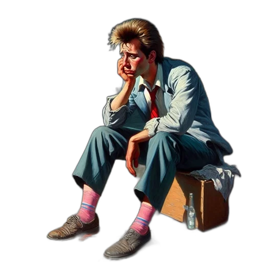 jacket, shoes, face, photorealistic transparent PNG cut-out