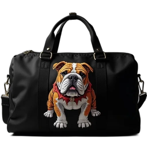 photorealistic, bulldog, mascot, embroidered transparent PNG cut-out