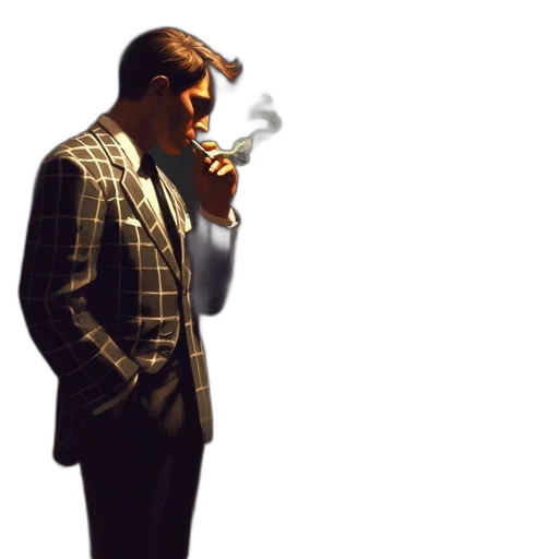 jacket, mask, face, staff transparent PNG cut-out