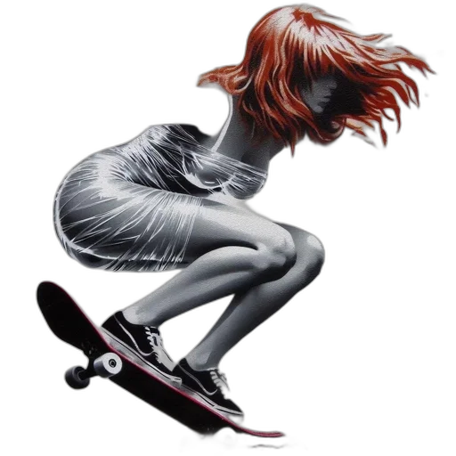 hair, dress, shoes, photorealistic transparent PNG cut-out