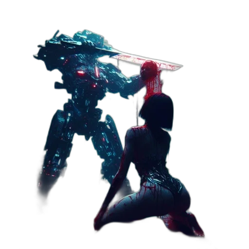 robot, weapon, concept art, cyberpunk transparent PNG cut-out