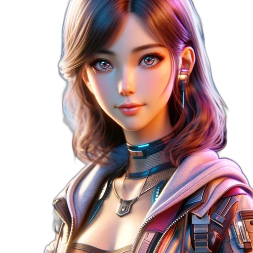 robot, face, jacket, fantasy art transparent PNG cut-out