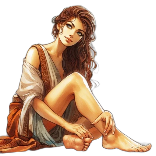 dress, jewelry, face, fantasy art transparent PNG cut-out