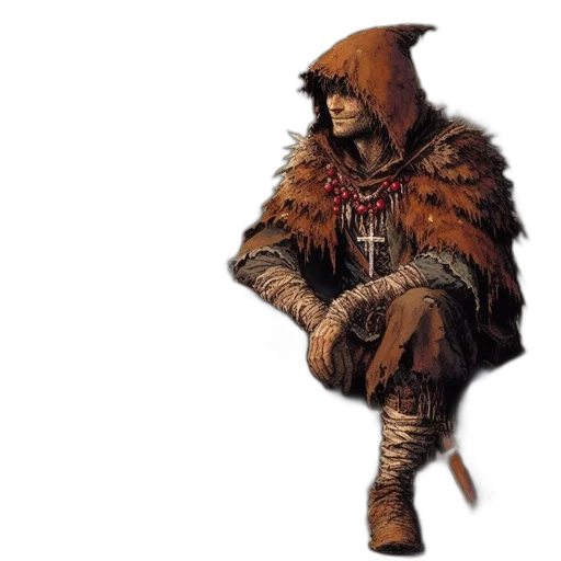 jacket, sword, staff, concept art transparent PNG cut-out