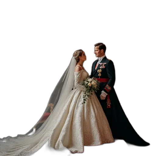 dress, crown, 3d render, photorealistic transparent PNG cut-out