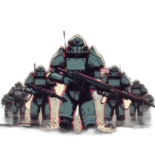 robot, weapon, concept art, pixel art transparent PNG cut-out