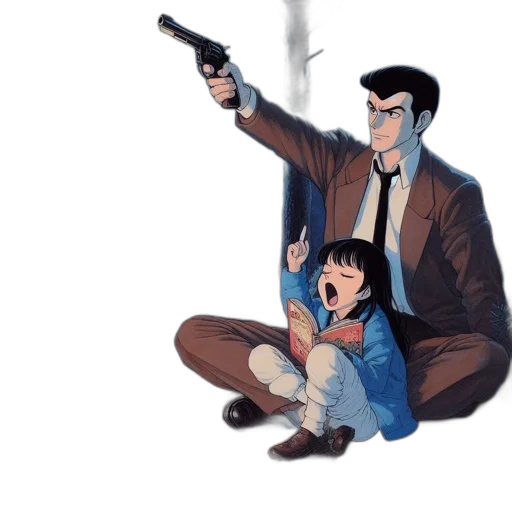 weapon, jacket, umbrella, concept art transparent PNG cut-out