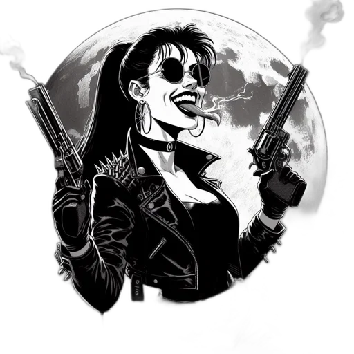 comic book art, concept art, cyberpunk, cartoon transparent PNG cut-out