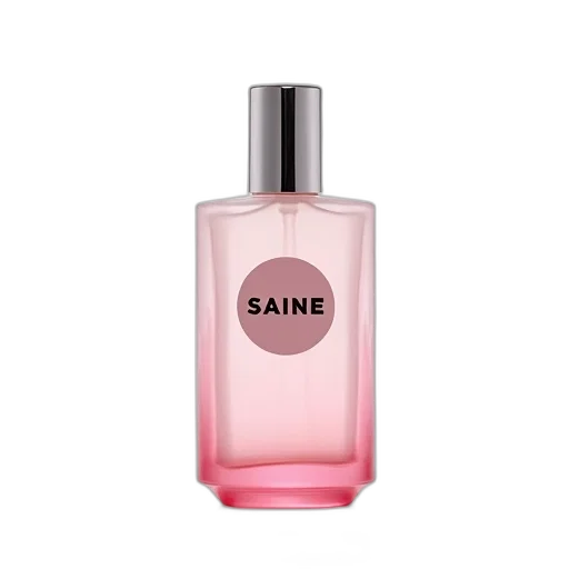bottle, pink, perfume, silver transparent PNG cut-out