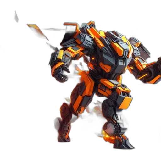 robot, weapon, concept art, 3d render transparent PNG cut-out