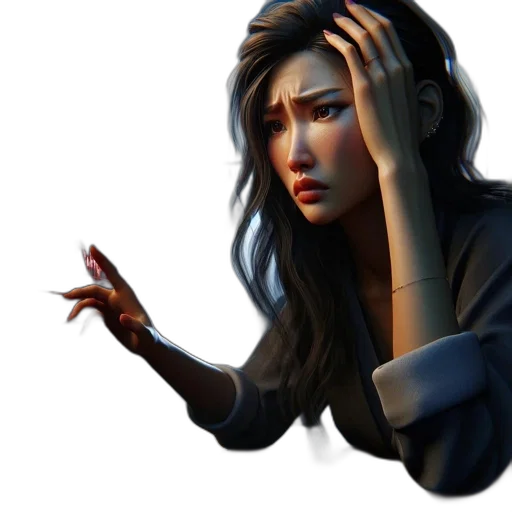 staff, jacket, face, hair transparent PNG cut-out