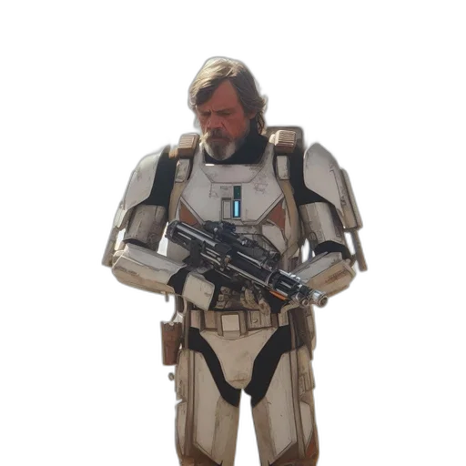 robot, weapon, staff, jacket transparent PNG cut-out