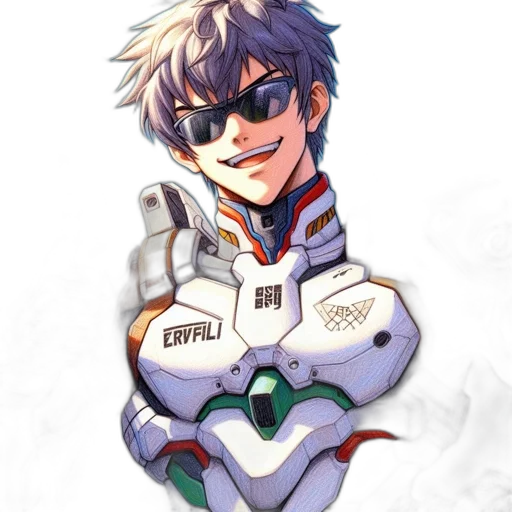 robot, jacket, weapon, anime transparent PNG cut-out