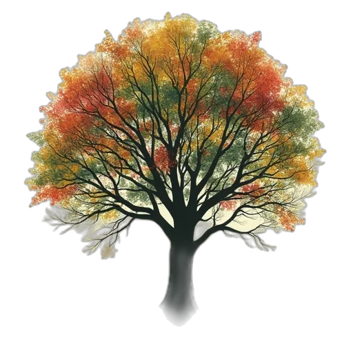 tree, crown, watercolor, 3d render transparent PNG cut-out