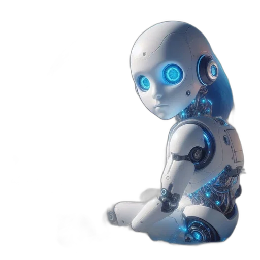 robot, 3d render, concept art, cyberpunk transparent PNG cut-out